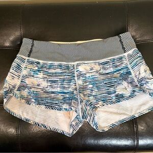 lululemon athletica Blue Striped Women's Athletic Shorts